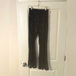 Black sequin flare pant - women’s